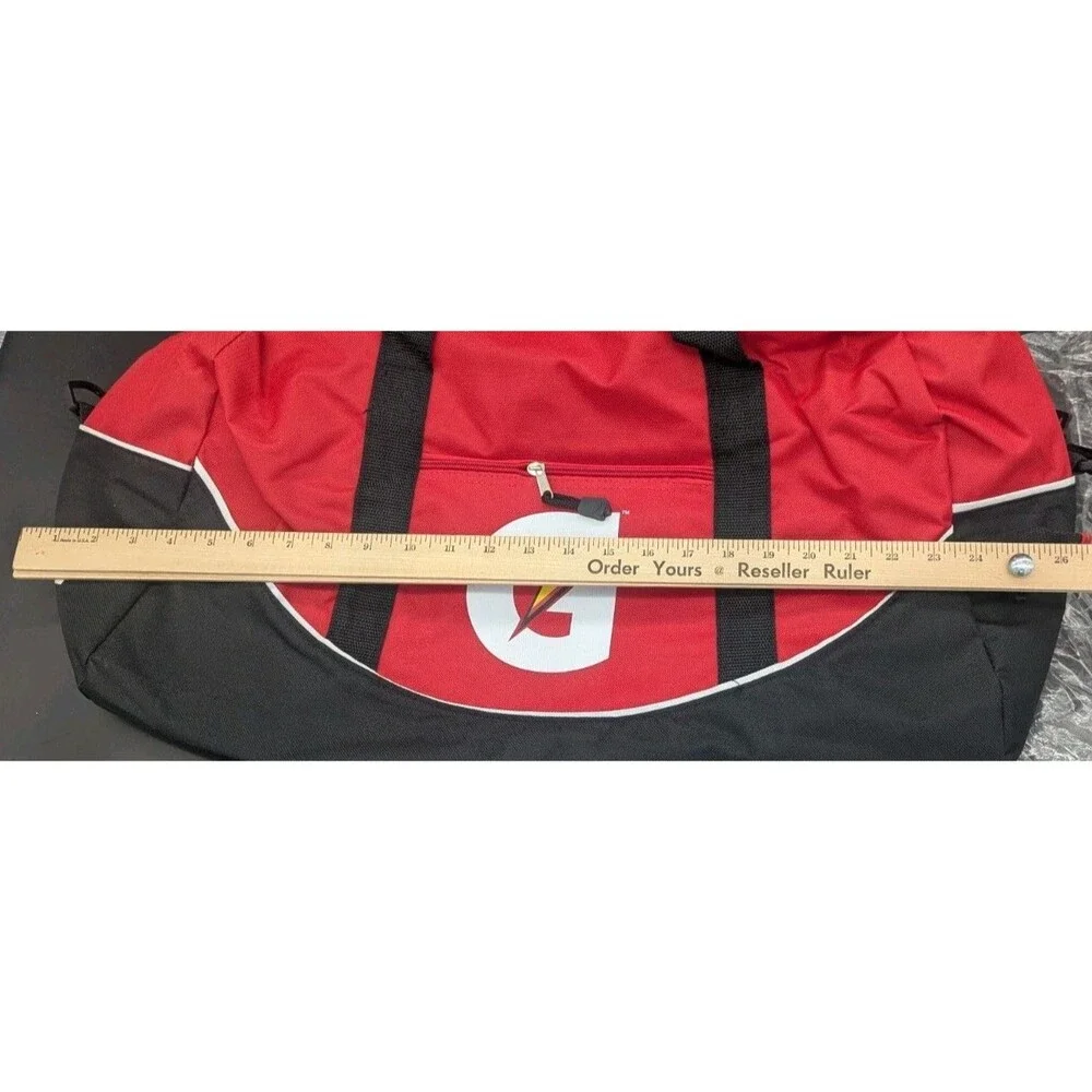 NEW GATORADE SPORTS RED DUFFLE BAG WITH HANDLES AND SHOULDER STRAP